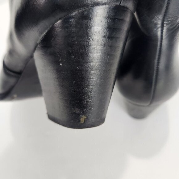 Frye Jennifer Heeled Western Ankle Boot Womens 6.5 Black Leather Pointed Toe - Picture 13 of 13